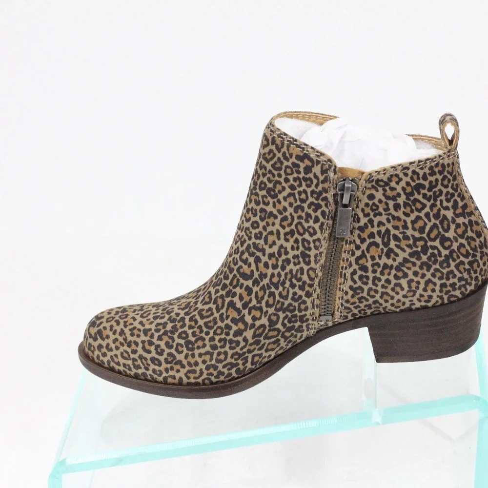 Lucky Brand Basel Boots sz 6 New Animal Print Booties Block Heel Fall fashion